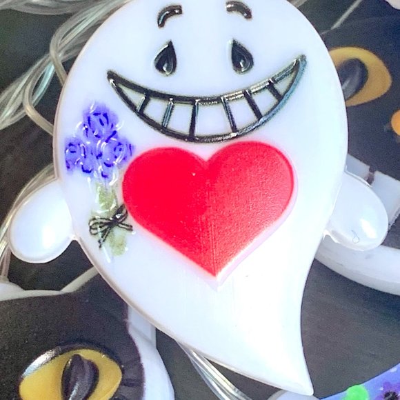 Vintage Retro Smiling Cat Ghost Pumpkin Web Halloween LED String Lights Lighting - Picture 6 of 6